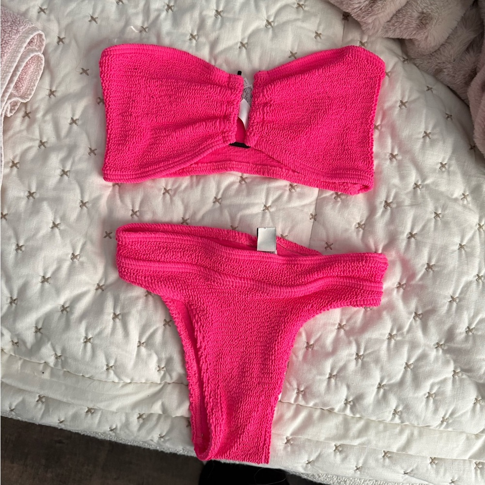 Hot Pink Bond Eye Bikini Set